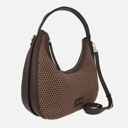 Fabric shoulder bags with crossbody handle