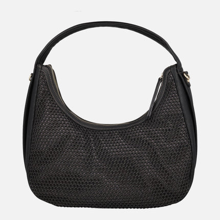 Fabric shoulder bags with crossbody handle
