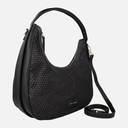 Fabric shoulder bags with crossbody handle