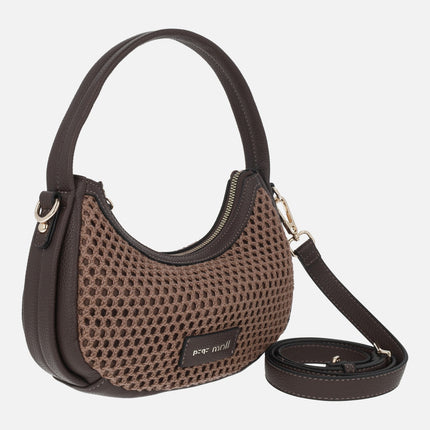 Small shoulder bags in fabric with crossbody handle