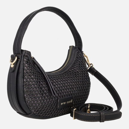 Small shoulder bags in fabric with crossbody handle