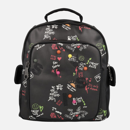 Pepe Moll backpacks with graffiti style details
