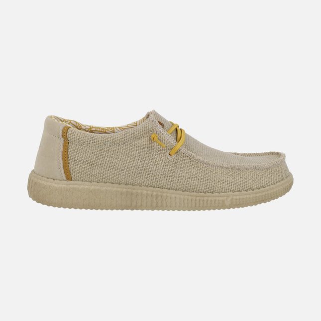 Zapatos wallabi para hombre en tejido lona y serraje WP150 Steve