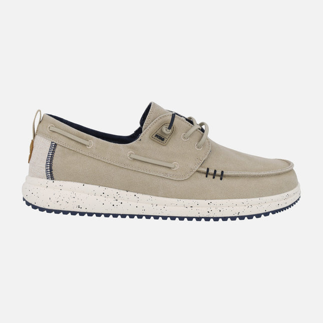 Byron Boating shoes for men in cotton and linen fabric