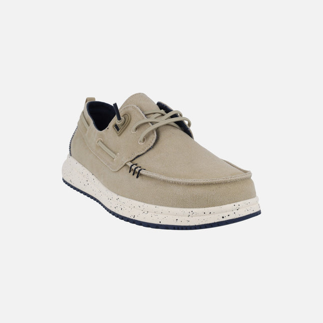 Byron Boating shoes for men in cotton and linen fabric