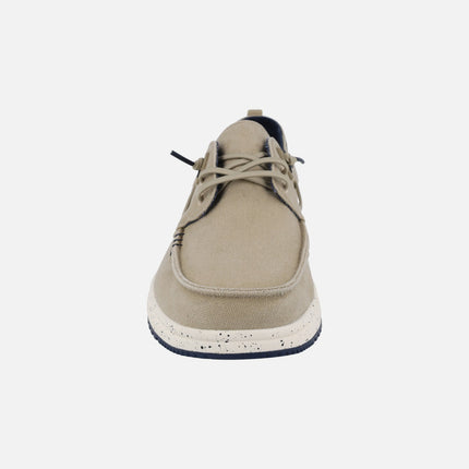 Byron Boating shoes for men in cotton and linen fabric