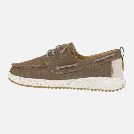 Byron Boating shoes for men in cotton and linen fabric