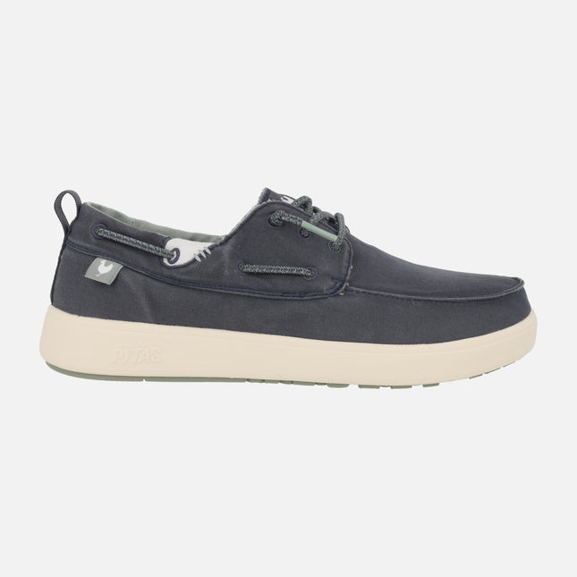 Men's boating shoes in washed cotton MAUI