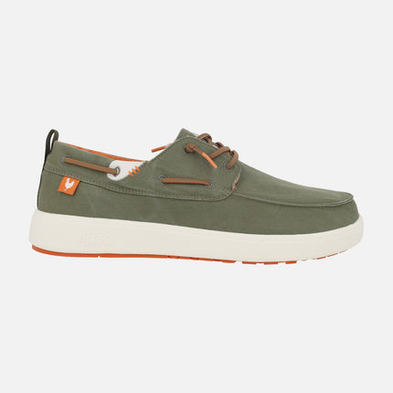 Men's boating shoes in washed cotton MAUI