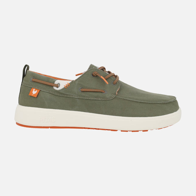 Zapatos náuticos para hombre en algodón lavado MAUI