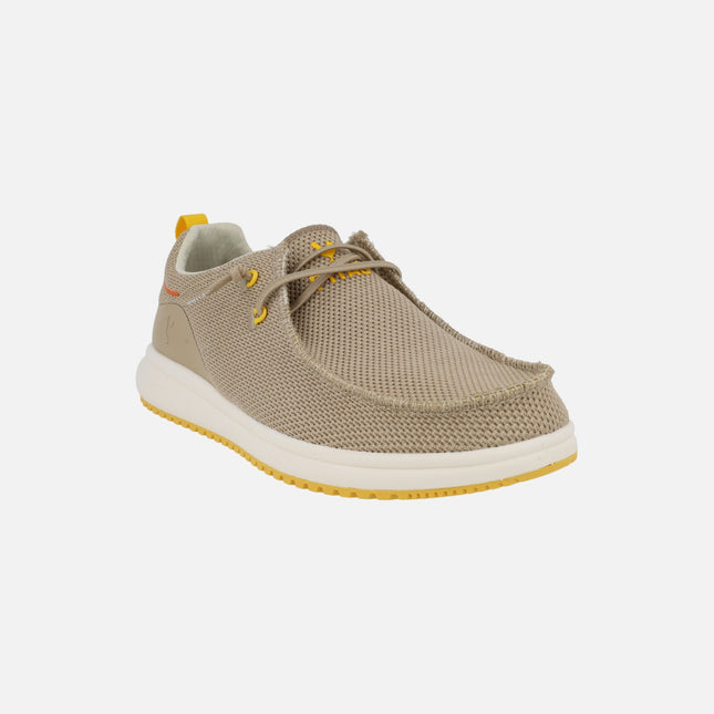 Zapatos Wallabi para hombre con cordones elásticos Keel Beige