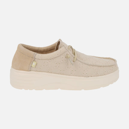 Zapatos Wallabi en tejido algodón bordado LOTTO