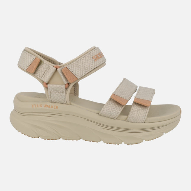 Beige fabric sandals with velcro closure D'lux Walker Sandal - Sea Scape