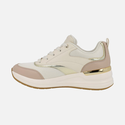 Billion 2 - Monroe beige combination wedged sneakers