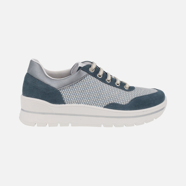Zapatos deportivos en combinado multi material azul