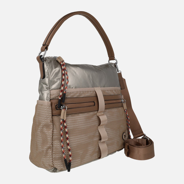 Bolsos metalizados para hombro con bandolera incluída