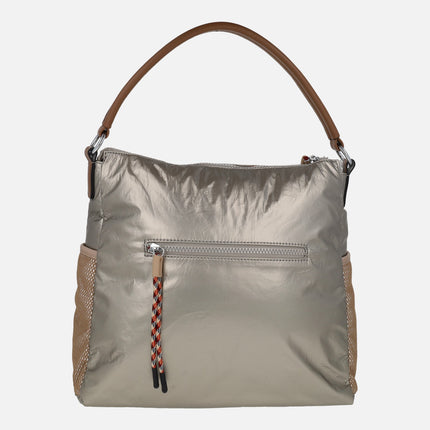 Bolsos metalizados para hombro con bandolera incluída