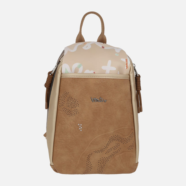 Mochilas antirrobo en combinado camel