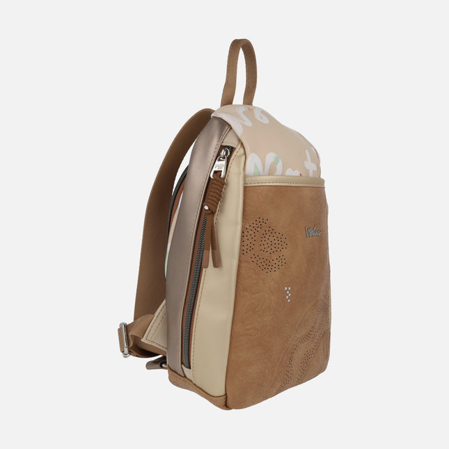 Mochilas antirrobo en combinado camel