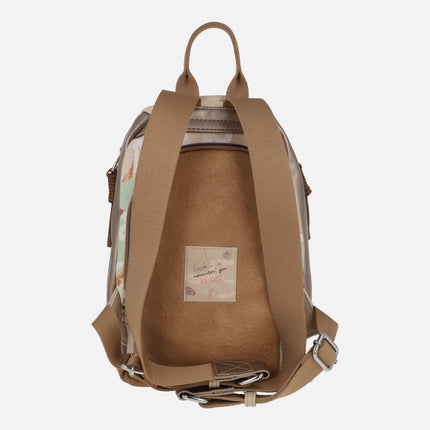 Mochilas antirrobo en combinado camel