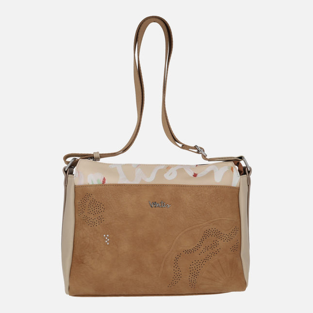 Bolsos bandolera rectangulares Ventis en combinado camel
