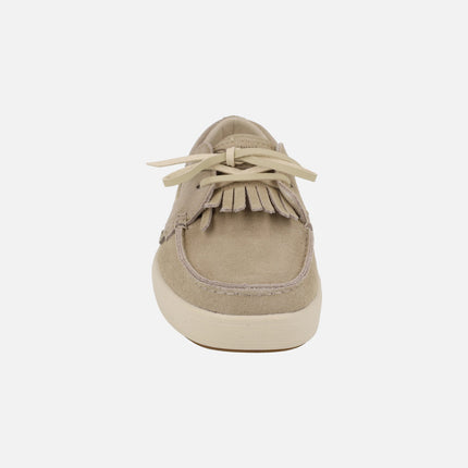 Náuticos Figuera en serraje beige con detalle de flecos