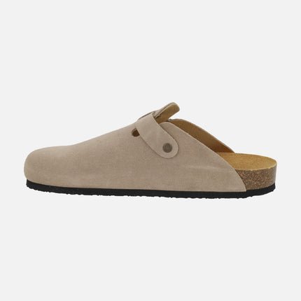 UMA unisex beige suede clogs