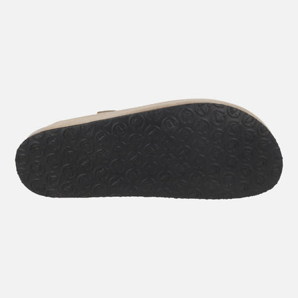 UMA unisex beige suede clogs