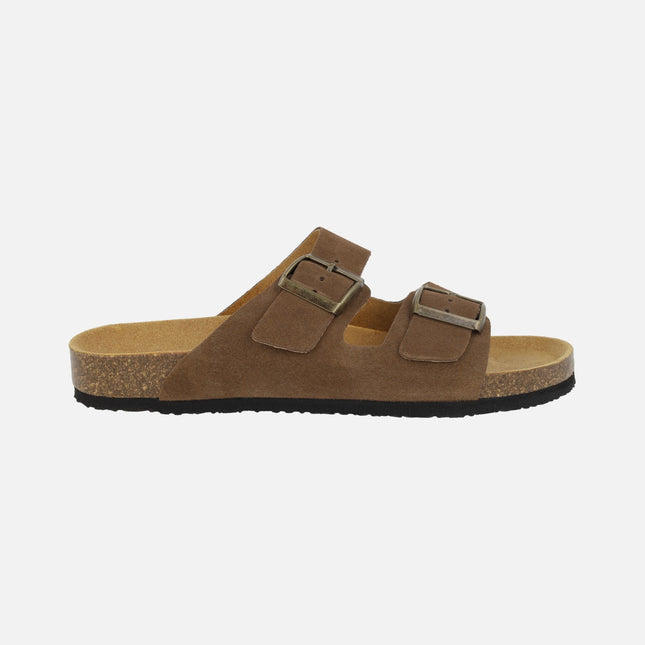 Sandalias bio UNISEX en piel serraje con hebillas modelo Tajo