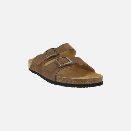 Sandalias bio UNISEX en piel serraje con hebillas modelo Tajo