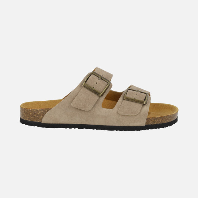 Sandalias bio UNISEX en piel serraje con hebillas modelo Tajo