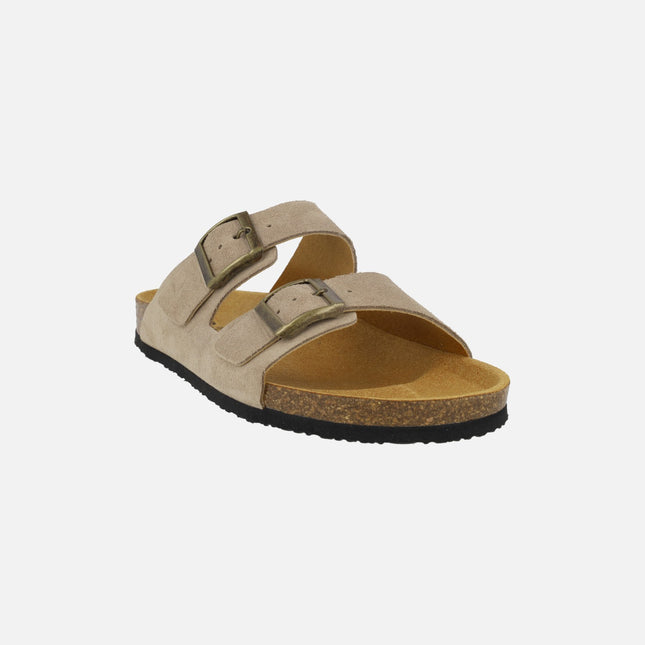 Sandalias bio UNISEX en piel serraje con hebillas modelo Tajo