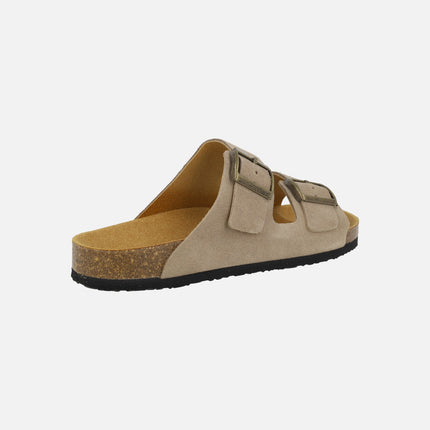 Sandalias bio UNISEX en piel serraje con hebillas modelo Tajo