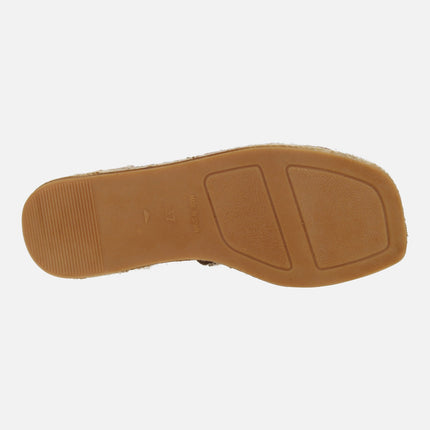 Peep toe espadrilles with ribbons