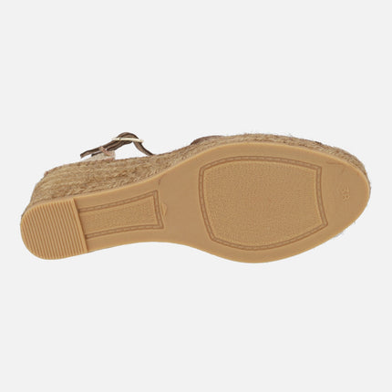 Suede and fabric espadrilles with ankle bracelet