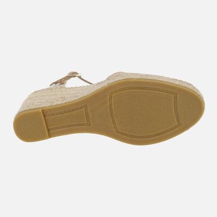 Suede and fabric espadrilles with ankle bracelet