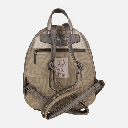 Olympia small backpacks in beige combination