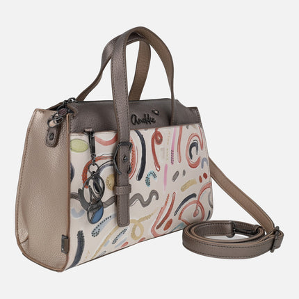Bolsos de mano con asa bandolera y estampado de color Olympia