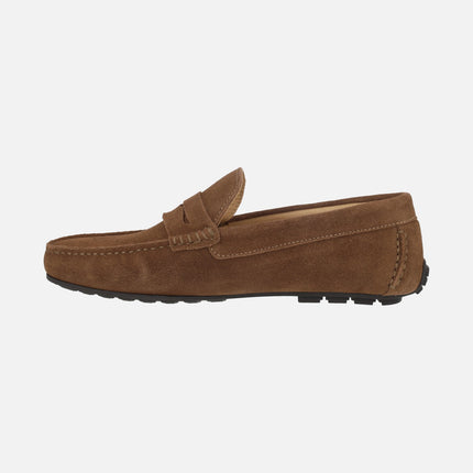 Pasos men's moccasins with mask in brown suede