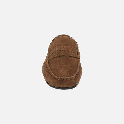 Pasos men's moccasins with mask in brown suede