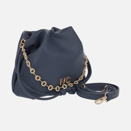 Mini sack style bags with chain and shoulder strap