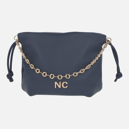 Mini sack style bags with chain and shoulder strap