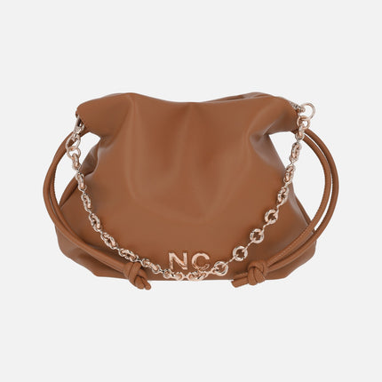 Mini sack style bags with chain and shoulder strap