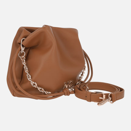 Mini sack style bags with chain and shoulder strap