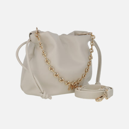 Mini sack style bags with chain and shoulder strap