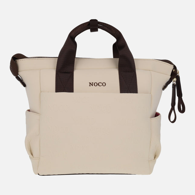 Mochilas efecto neopreno en beige de Noco