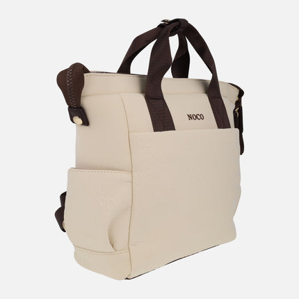 Noco beige neoprene effect backpacks
