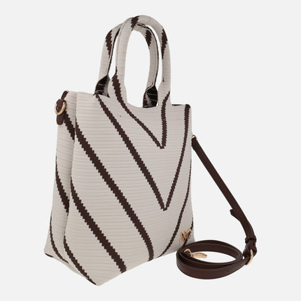 Zig Zag Structured Knit Tote Bags