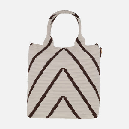 Zig Zag Structured Knit Tote Bags
