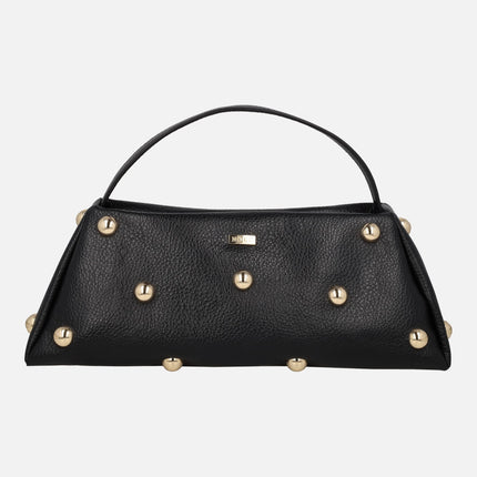 Bolsos Noco estilo baguette en negro con tachas doradas